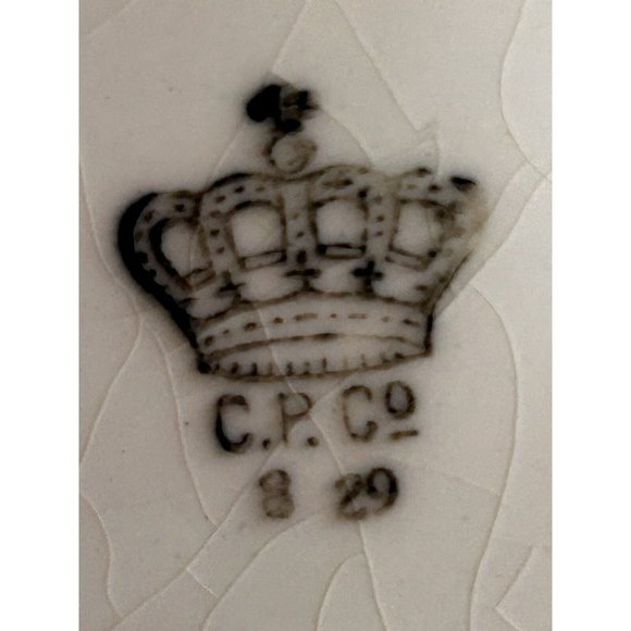 Crown Potteries Company Platter 11 5/8”L x 8 5/8”W Orange Roses Platinum Trim - Picture 12 of 12